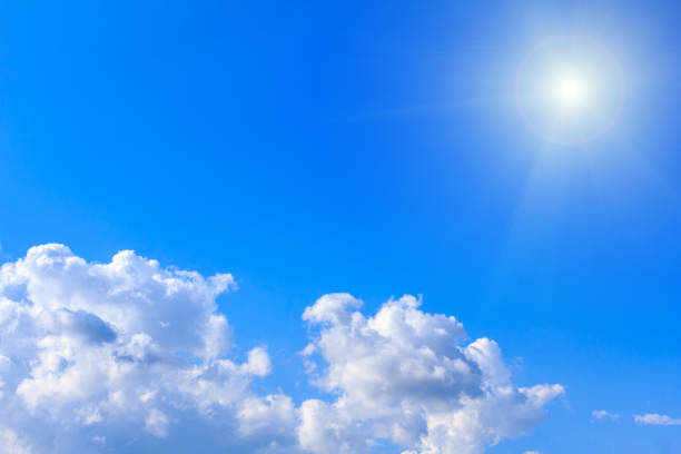 istock Blue sky with white clouds. rain clouds and sunshine on sunny su 864524222