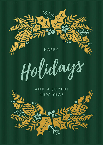 Holidays Card with wreath - Illustration