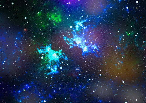 istock Blue dark night sky with many stars. Milky way on the space background 864528762