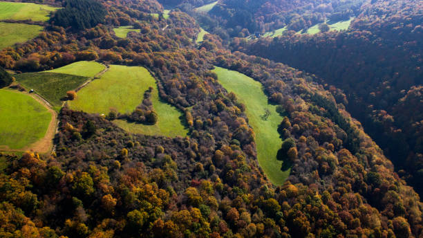 istock Autumnal landscape - aerial view 864537146
