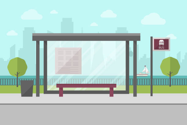 ilustrações de stock, clip art, desenhos animados e ícones de bus stop - bus station