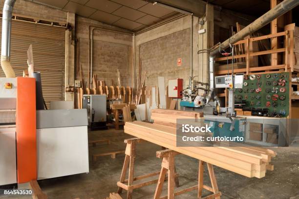 Carpentry Shop Stock Photo - Download Image Now - Workshop, Wood - Material, Carpentry