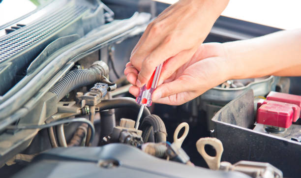 istock Check the condition of the car engine. 864543634