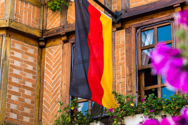 istock German flag on wooden house 864554930