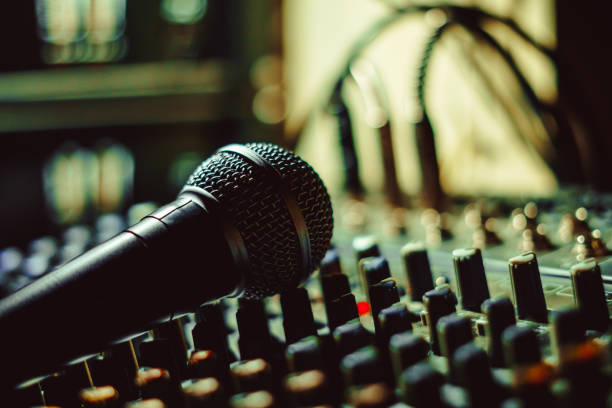 istock the microphone lies on the mixer 864555756