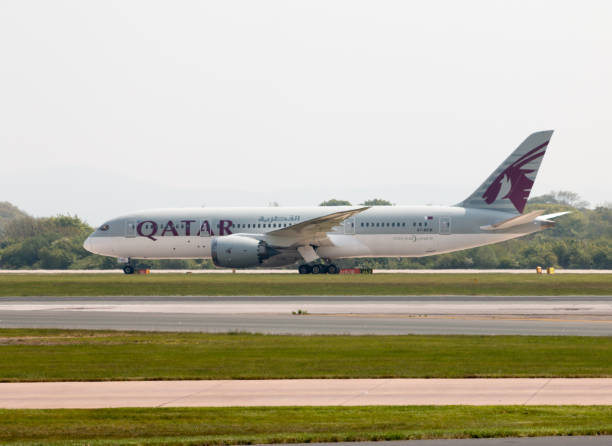 카타르 항공 보잉 787 - boeing 787 qatar airways airplane aerospace industry 뉴스 사진 이미지