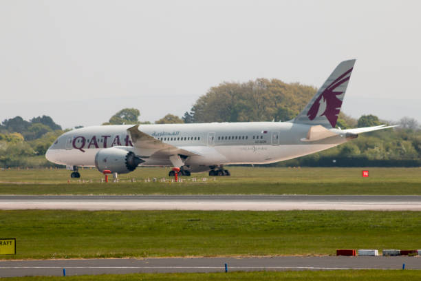 카타르 항공 보잉 787 - boeing 787 qatar airways airplane aerospace industry 뉴스 사진 이미지