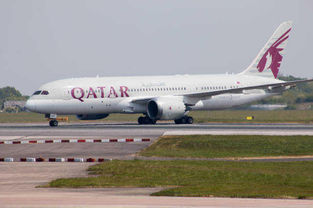 카타르 항공 보잉 787 - boeing 787 qatar airways airplane aerospace industry 뉴스 사진 이미지