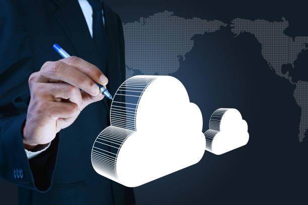 istock Business man showing concept of cloud computing. 864559456