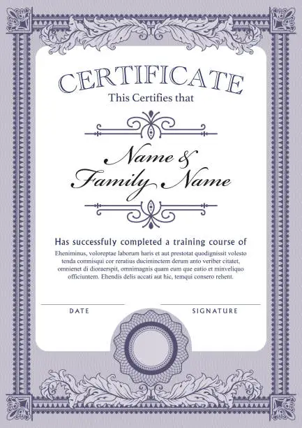 Vector illustration of Certificate Template Diploma