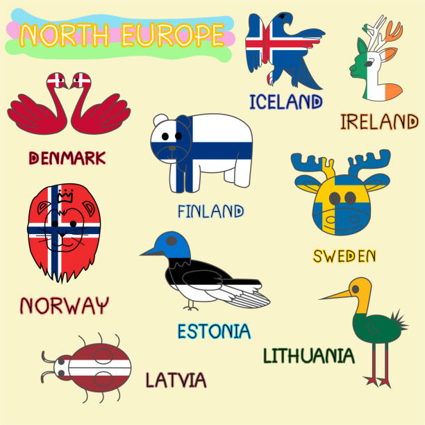 North Europe Stock Illustration - Download Image Now - Bear, Finland, Moose  - iStock