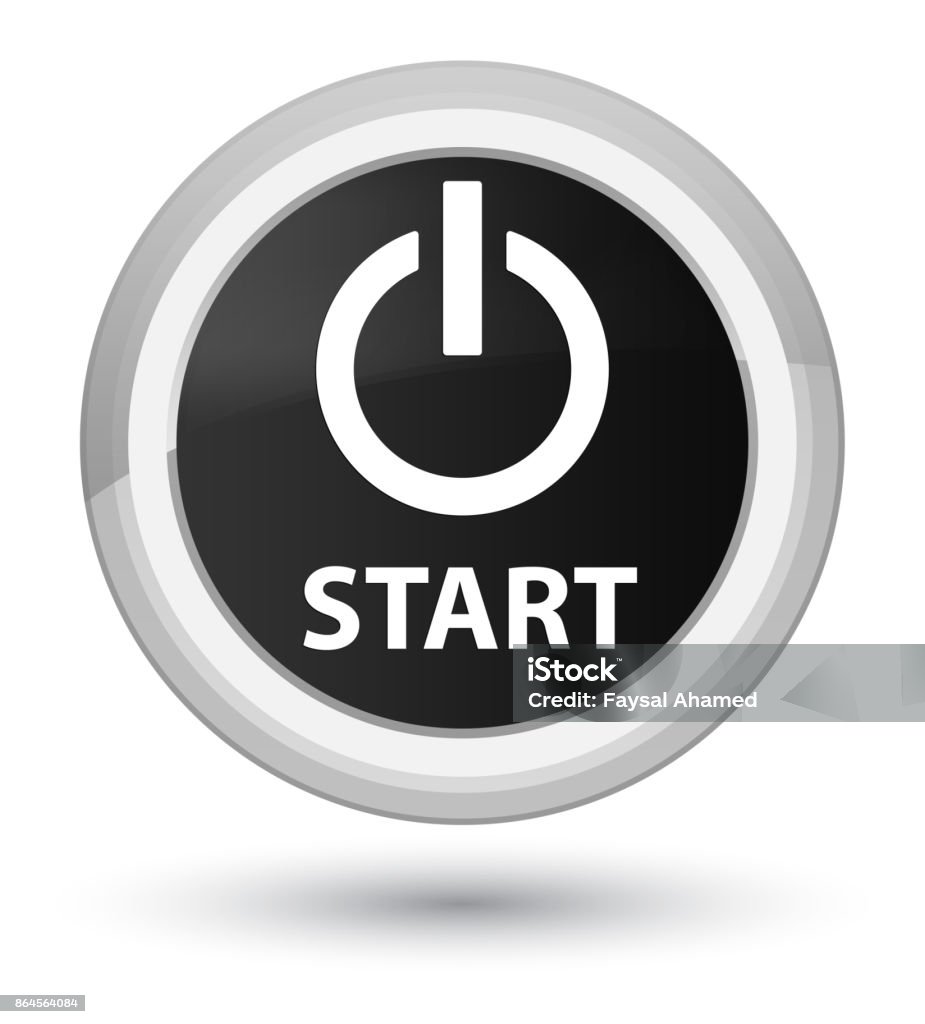 Circular Start Button Icon Start Prime Black Round Button Stock Illustration - Download Image Now ...