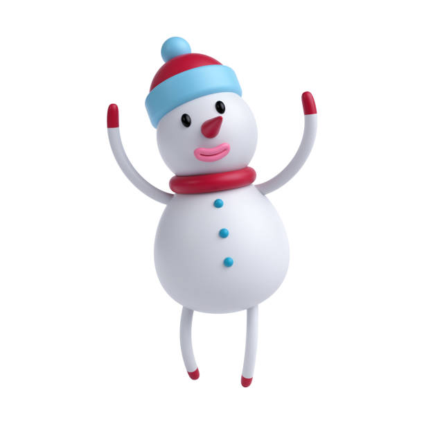 istock 3d render, 3d illustration, cute cartoon snowman isolated on white background, Christmas greeting card, holiday toy 864565166