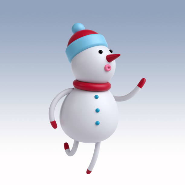 istock 3d render, 3d illustration, cute cartoon snowman isolated on white background, Christmas greeting card, holiday toy 864565776