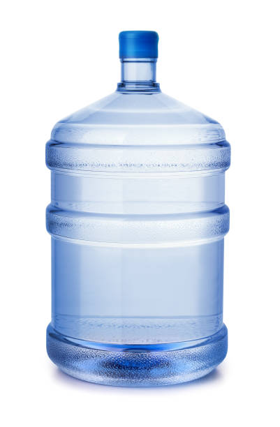 Plastic water bottle Five gallon plastic water bottle isolated on white blue jug stock pictures, royalty-free photos & images