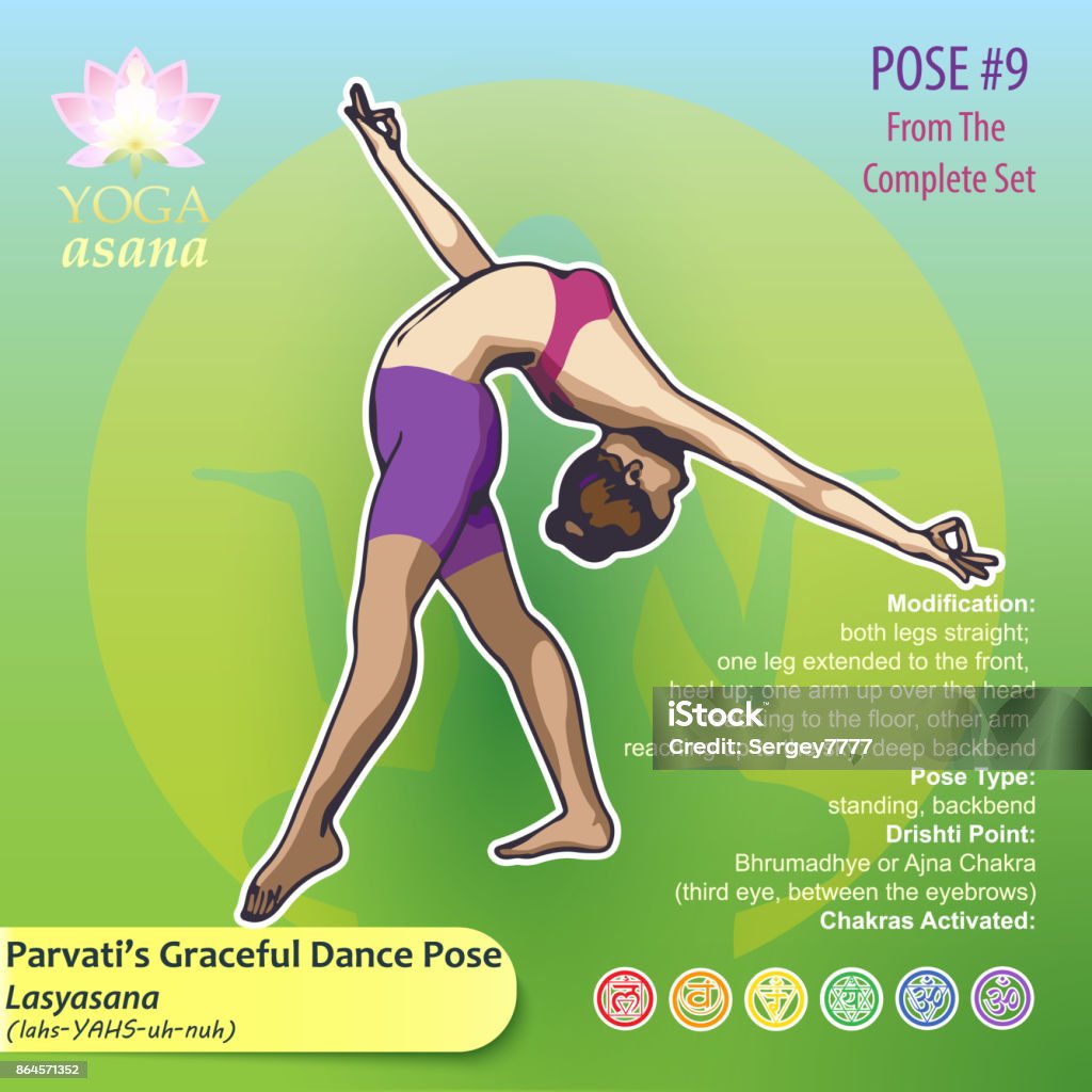 Yoga Parvatiâs Graceful Dance Pose 9 Stock Illustration - Download ...