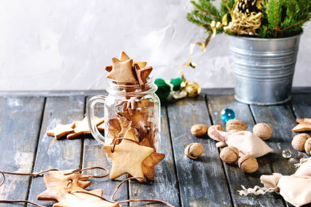 istock Christmas star shape sugar cookies 864573016