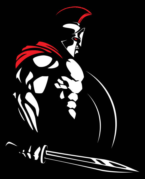 Spartan 2 Illustration of Spartan warrior. roman army stock illustrations