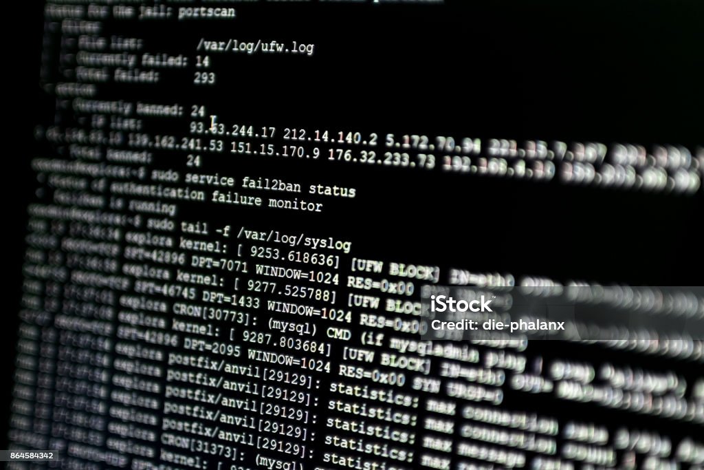 System.log Screen Cyber Security Image Portion Of System Log From A Web Server During Cyber Attack Stock Photo ...
