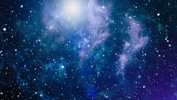 istock Blue dark night sky with many stars. Milky way on the space background 864584644