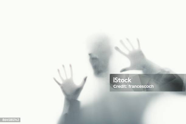 Delirious Man Screaming Abstract Stock Photo - Download Image Now - Straitjacket, Human Face, Insanity