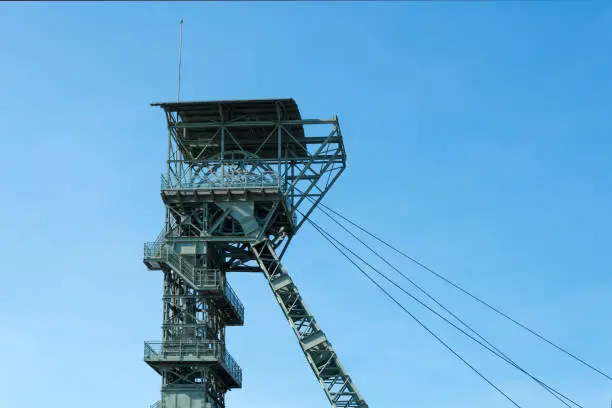 Shaft tower of former coal mine