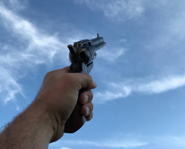 istock Revolver Pointed at the sky 864599960