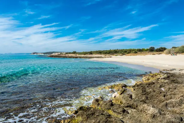 Altinkum Beach is famous with golden sand and clear water in Cesme Town.