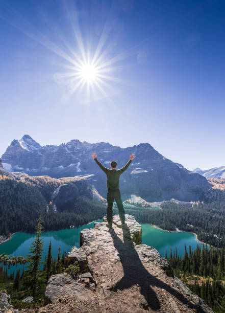 istock a man on the mountain top 864607598