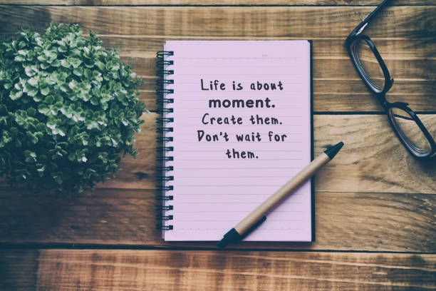 istock Life Inspiration Quotes - Life is About Moment, Create Them. Don't Wait for Them 864608624