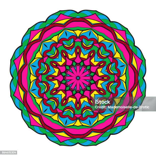 Decorative Coloring Mandala Vector Illustration Antistress Therapy Pattern Stock Illustration - Download Image Now