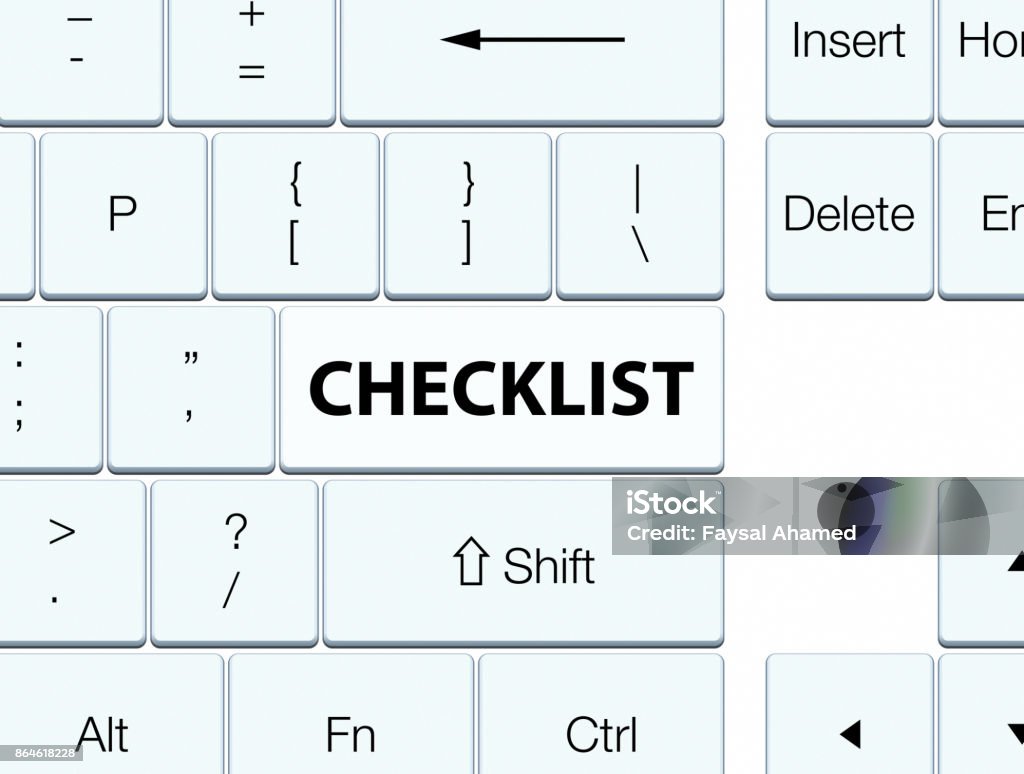 Keyboard Checklist Checklist White Keyboard Button Stock Illustration - Download Image Now ...