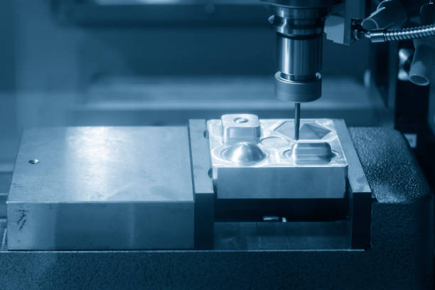 istock The CNC milling machine cutting cutting the raw material 864625938