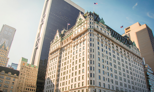 New York, USA, novemer 1, 2016: facade of the famous Hotel Plaza in New York