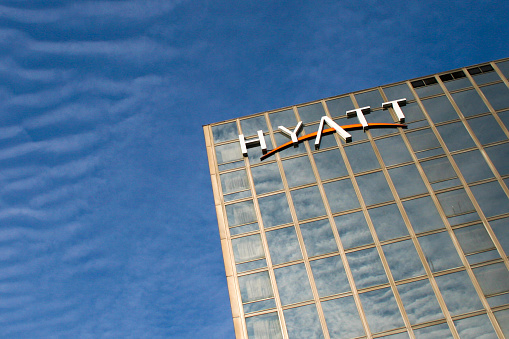 Hyatt Regency Hotel in Belgrade, Serbia. Hyatt Hotels Corporation is an American multinational owner, operator, and franchiser of hotels, resorts, and vacation properties.