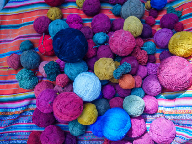 istock Skeins of different colors on fabric 864645264