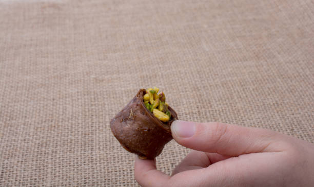 Nut stuffed dessert of mini size cuisine