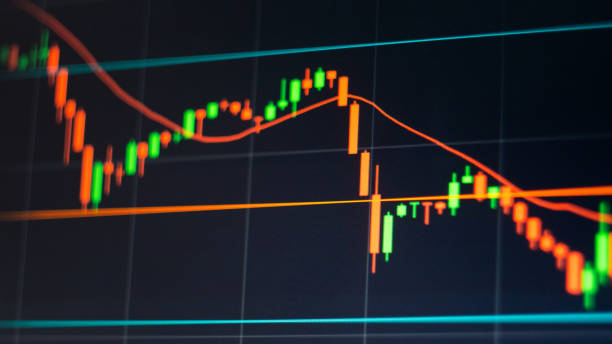 istock market trade background graph with red and green candles start growing 864665546