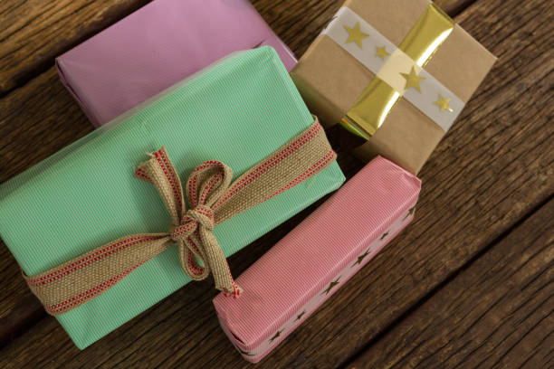 istock Overhead view of gift boxes 864665560