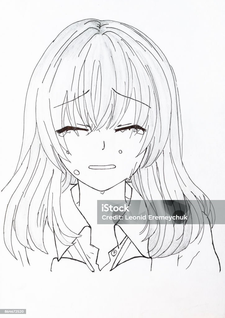 Drawing In The Style Of Anime Picture Of A Girl In The Picture In The Style  Of Japanese Anime Stock Illustration - Download Image Now - iStock