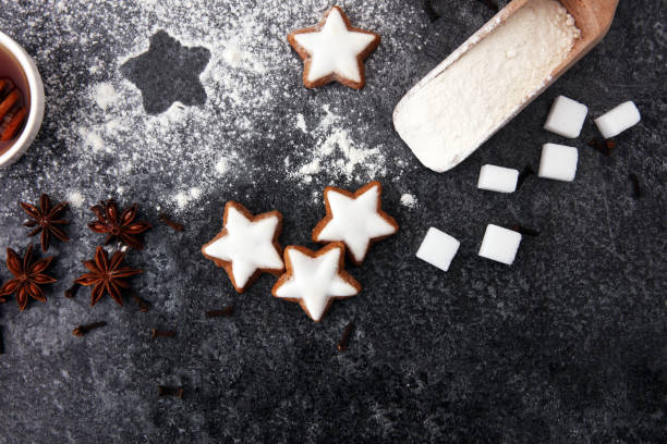 istock Baking christmas cookies. Typical cinnamon stars bakery. 864690164