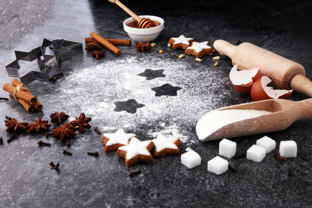 istock Baking christmas cookies. Typical cinnamon stars bakery. 864690556