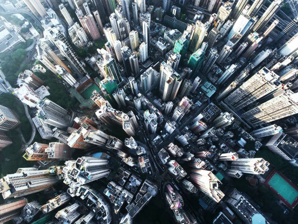 гонконг - вид с воздуха фотографии стоковые фото и изображения