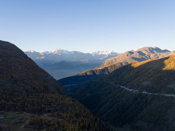 aerial view of Simplon Pass in Switzerland