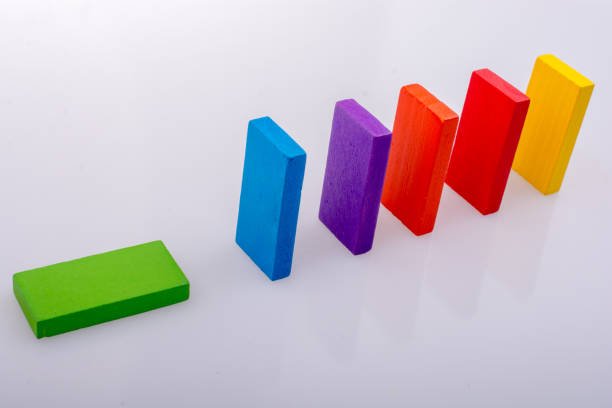 istock Coorful domino blocks on white background 864703746
