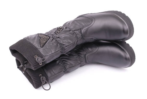 istock A pair of black boots for children 864704654