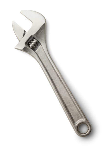 chave inglesa - adjustable wrench wrench isolated spanner - fotografias e filmes do acervo