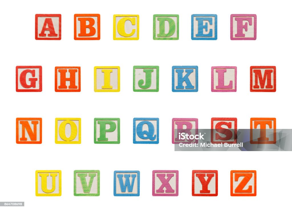 Alphabet Blocks Top Letter Wood Blocks Toy Block Stock Photo