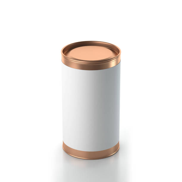 istock Metal tin Can with white paper label 864713348