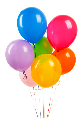 Colorful Balloons Isolated On White Background.
